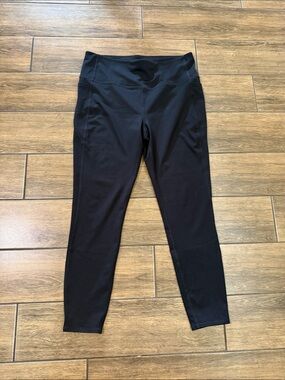 Skechers Womens High Waisted Active Leggings Black Side Pockets Size L RN118930